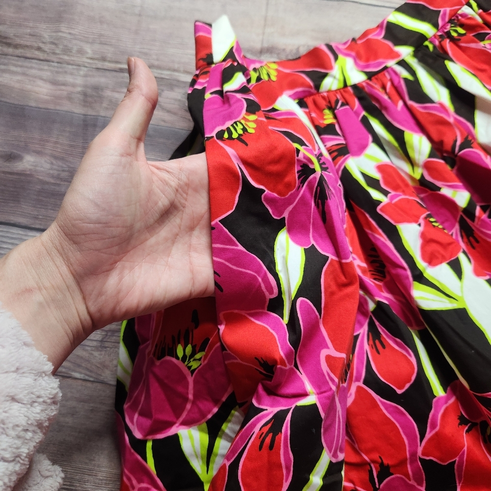 Kate Spade York Tropical Floral Pink Coreen Rio De Janeiro Flare Circle Skirt - Picture 4 of 9